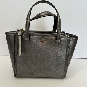 Kate Spade Patterson Drive Mini Kona Satchel (Pewter) with Crossbody Strap